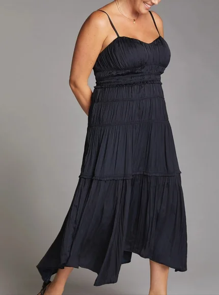 anthropologie ruched slip dress NWT ANTHROPOLOGIE Sz XS GATHERED SLIP DRESS RUCHED RED